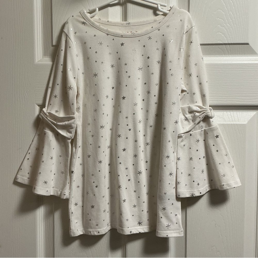 Cat & Jack White Snowflake Long Sleeve Tee